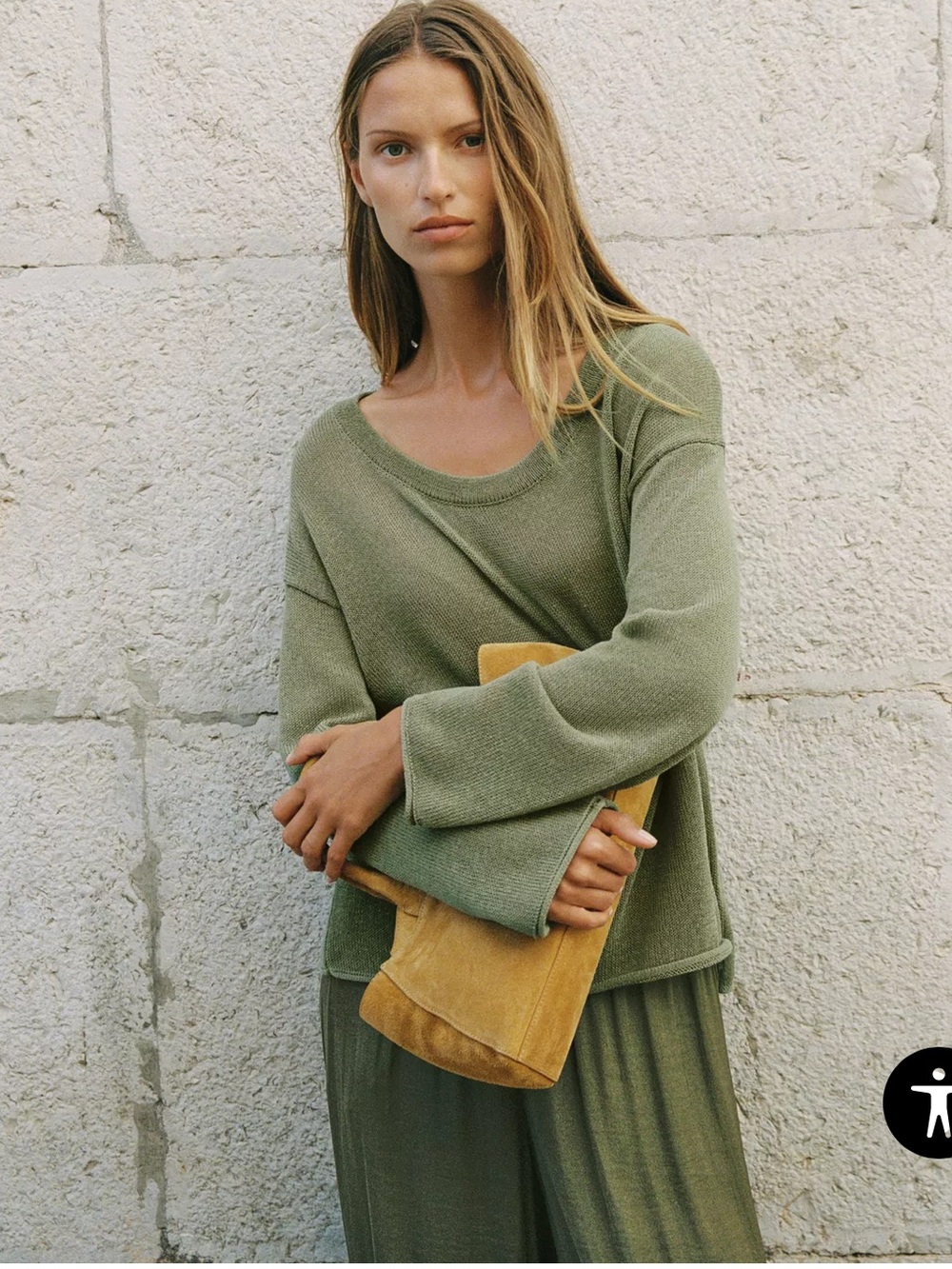 Zara Rustic green Knit Sweater